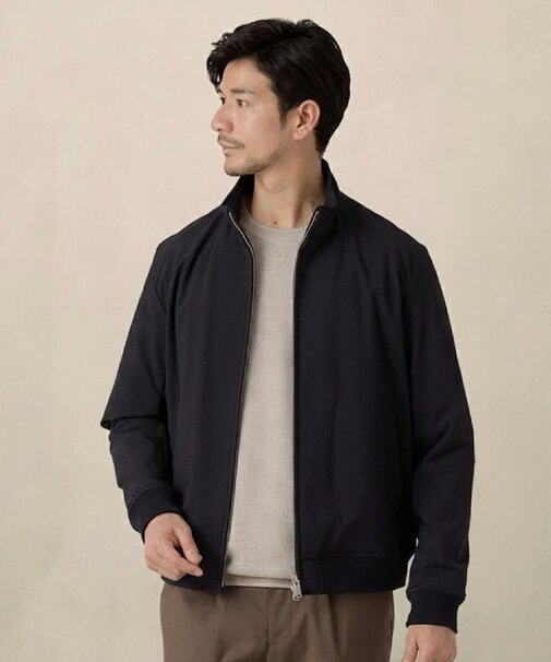 スタンドカラー ショート リブ ブルゾン