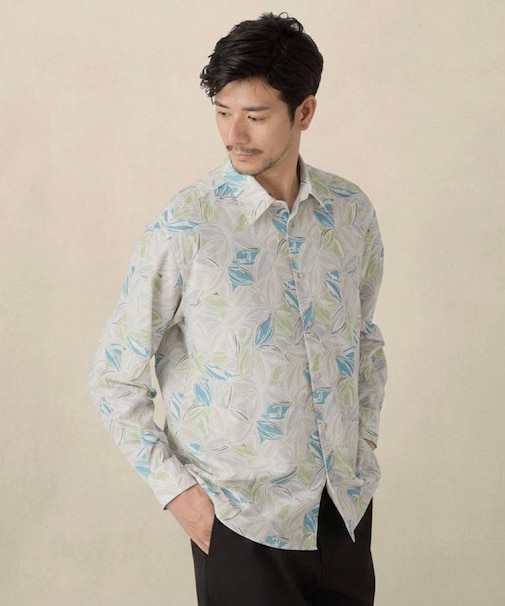 カカオ柄プリントシャツ