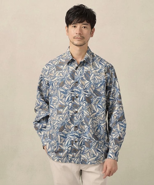 カカオ柄プリントシャツ