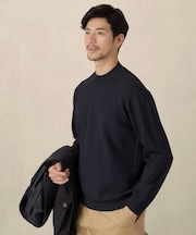 モックネック 鹿の子 ニット プルオーバー