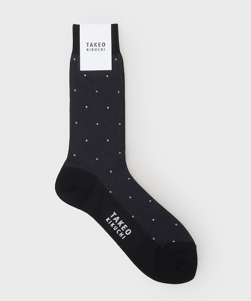 へリンボン小花ドレスソックス