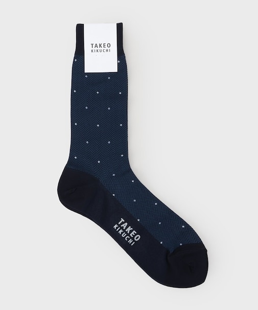 へリンボン小花ドレスソックス