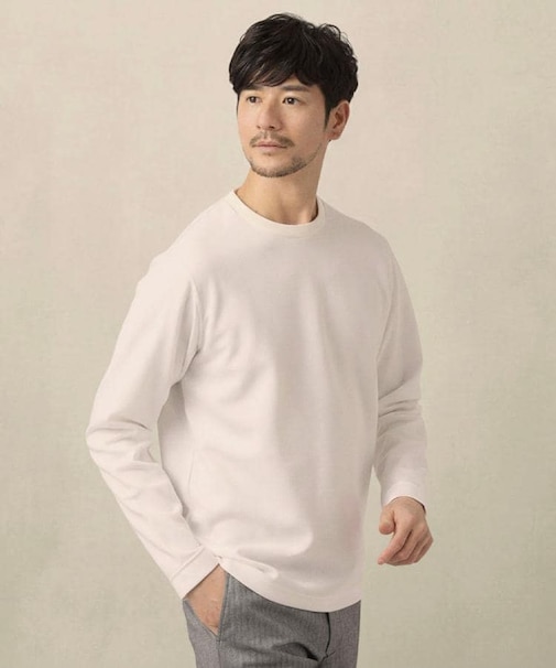 【尾州ファブリック】ジャガードカットソー