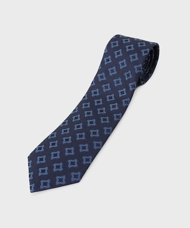 【縁起の良いネクタイ】PNJ 千鳥ジオメトリックネクタイ