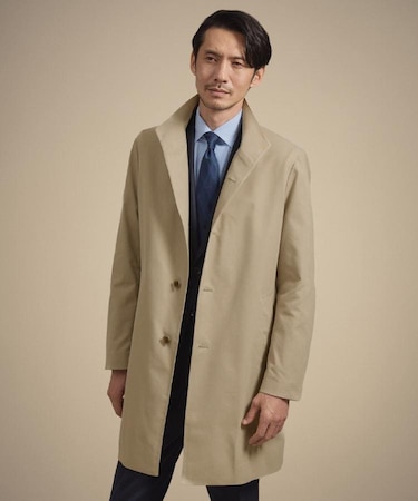 撥水ツイル スタンドカラー コート