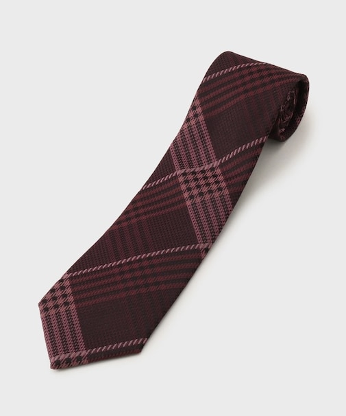 エリシルク グレンプレイドネクタイ