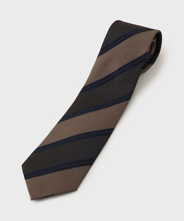 【タンザワシルク】柞蚕ストライプネクタイ