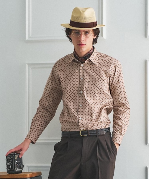 【BOWLER HAT LABEL】小紋ペイズリープリント 長袖シャツ