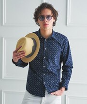 【BOWLER HAT LABEL】小紋ペイズリープリント 長袖シャツ