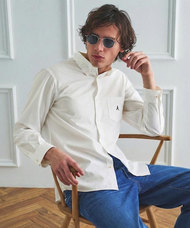 【BOWLER HAT LABEL】ボーラーハットウォーカー刺繍 ボタンダウンシャツ