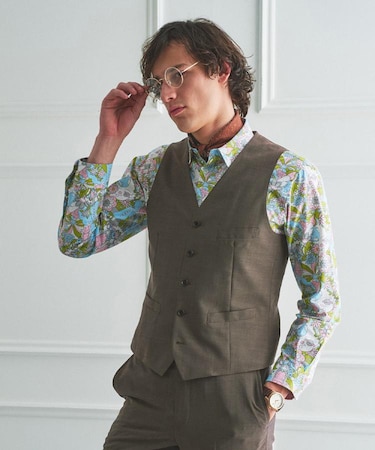 【BOWLER HAT LABEL】TWトロピカルシャンブレー JAZZベスト