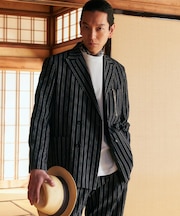 【BOWLER HAT LABEL】サッカーストライプ ダブルジャケット