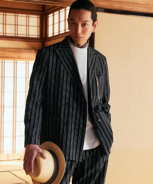 【BOWLER HAT LABEL】サッカーストライプ ダブルジャケット