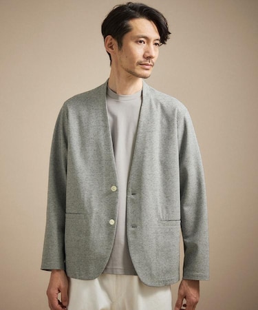 【抗菌防臭】バーズアイメッシュノーカラージャケット