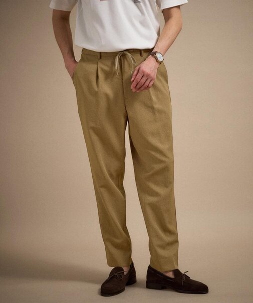 リネンライクカルゼイージーパンツ