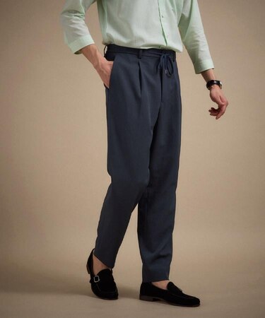 リネンライクカルゼイージーパンツ