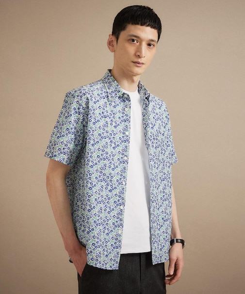 リップル小花シャツ