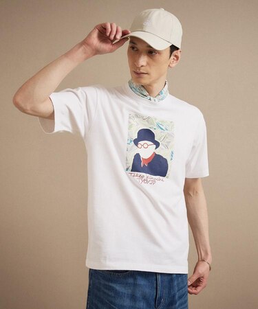 カカオ柄スクエアプリント 天竺Tシャツ