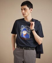カカオ柄スクエアプリント 天竺Tシャツ