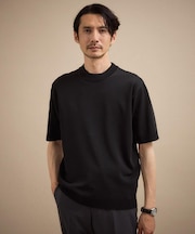 ヴィスコースナイロンモックネックニット