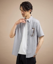 【接触冷感】ジャージストライプ シャツ