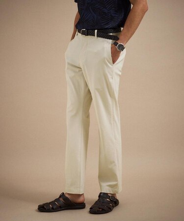 【接触冷感/吸汗速乾】サイドゴアウエスト ストレートパンツ