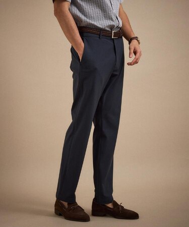 【接触冷感/吸汗速乾】サイドゴアウエスト ストレートパンツ