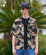 【BOWLER HAT LABEL】トロピカルフローラル レーヨンシャツ