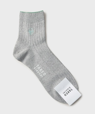 ワンストローク刺繍ショートリブソックス