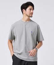【汗染み軽減/接触冷感】フェイクレイヤード ワンポイント刺繍Tシャツ