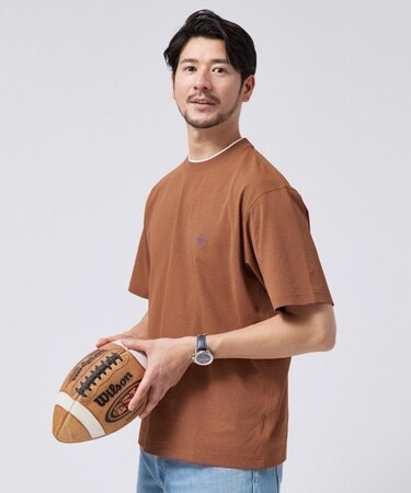 【汗染み軽減/接触冷感】フェイクレイヤード ワンポイント刺繍Ｔシャツ