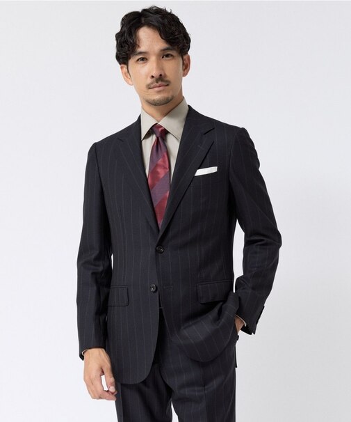 Super140’s ワイド ストライプ スーツ