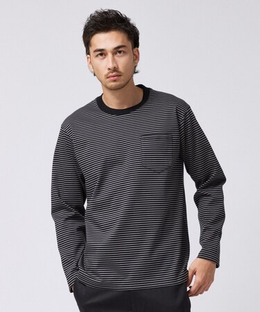 シルケット ボーダー 長袖 Tシャツ