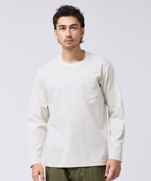 シルケット ボーダー 長袖 Tシャツ