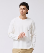 2重編みガーター ボーダー 長袖 Tシャツ