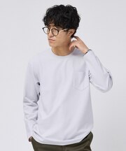 2重編みガーター ボーダー 長袖 Tシャツ