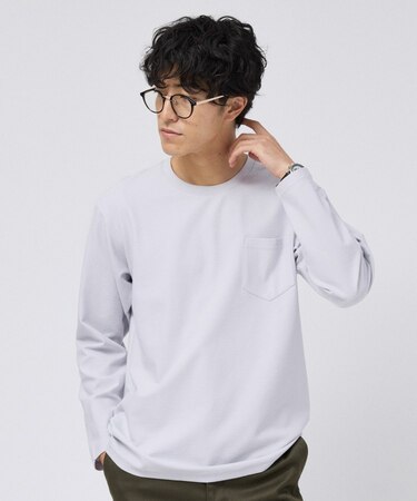 2重編みガーター ボーダー 長袖 Tシャツ