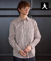 【BOWLER HAT LABEL】日本製オルタネートストライプシャツ