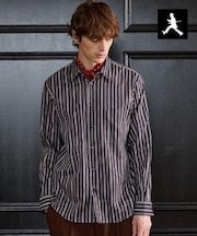 【BOWLER HAT LABEL】日本製オルタネートストライプシャツ
