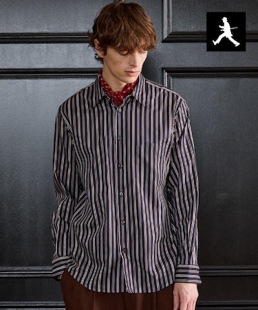 【BOWLER HAT LABEL】日本製オルタネートストライプシャツ