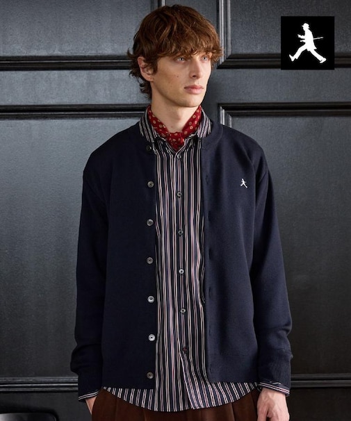 【BOWLER HAT LABEL】日本製クルーネックカーディガン