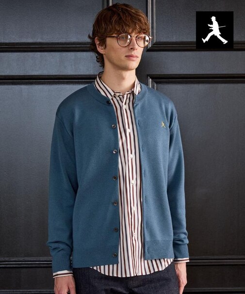【BOWLER HAT LABEL】日本製クルーネックカーディガン