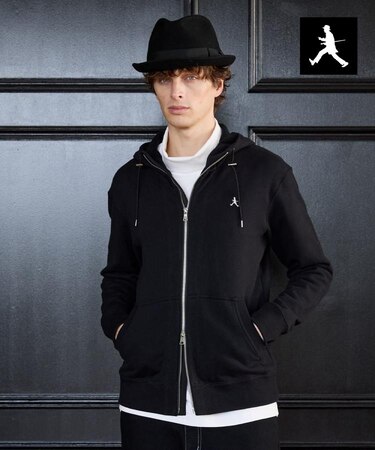 【BOWLER HAT LABEL】ジップアップ スウェットパーカー
