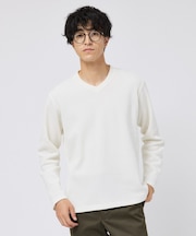 【日本製】メッシュ ジャージ Vネック プルオーバー