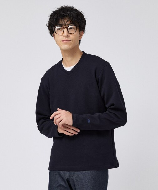 【日本製】メッシュ ジャージ Vネック プルオーバー