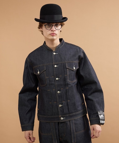 新品 リー 1.7万円 デニムジャケット ノーカラー Gジャン 大きいサイズ 525DENIM】14ozデニム ノーカラーGジャン｜タケオキクチの通販｜&mall
