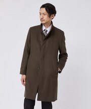 【ウールカシミヤ混】スタンドカラーコート