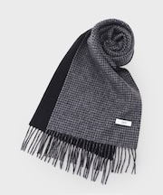 【カシミヤ混】ブリティッシュ千鳥リバーシブルマフラー