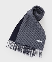 【カシミヤ混】ブリティッシュ千鳥リバーシブルマフラー