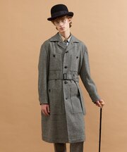 ウール千鳥 ベルテッドコート
